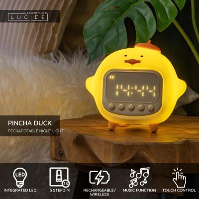 Lucide PINCHA DUCK - Rechargeable Night light Children - Battery pack- LED 3 StepDim - 1x1,5W 2100K - With music feature - Yellow